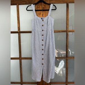 Seraphine Blue and White Striped Maternity Dress